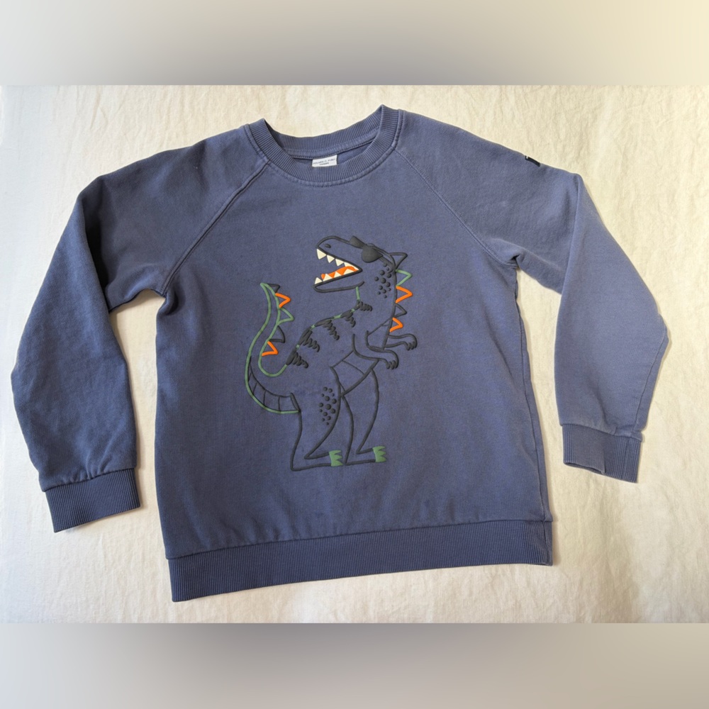 Polarn O Pyret Kids Blue Dinosaur Sweatshirt size 8-9y